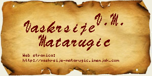 Vaskrsije Matarugić vizit kartica